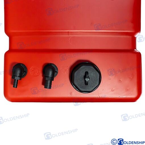 Fuel tank 100L CEREDI 30 C LTS-100, red color, Outlet D.8mm