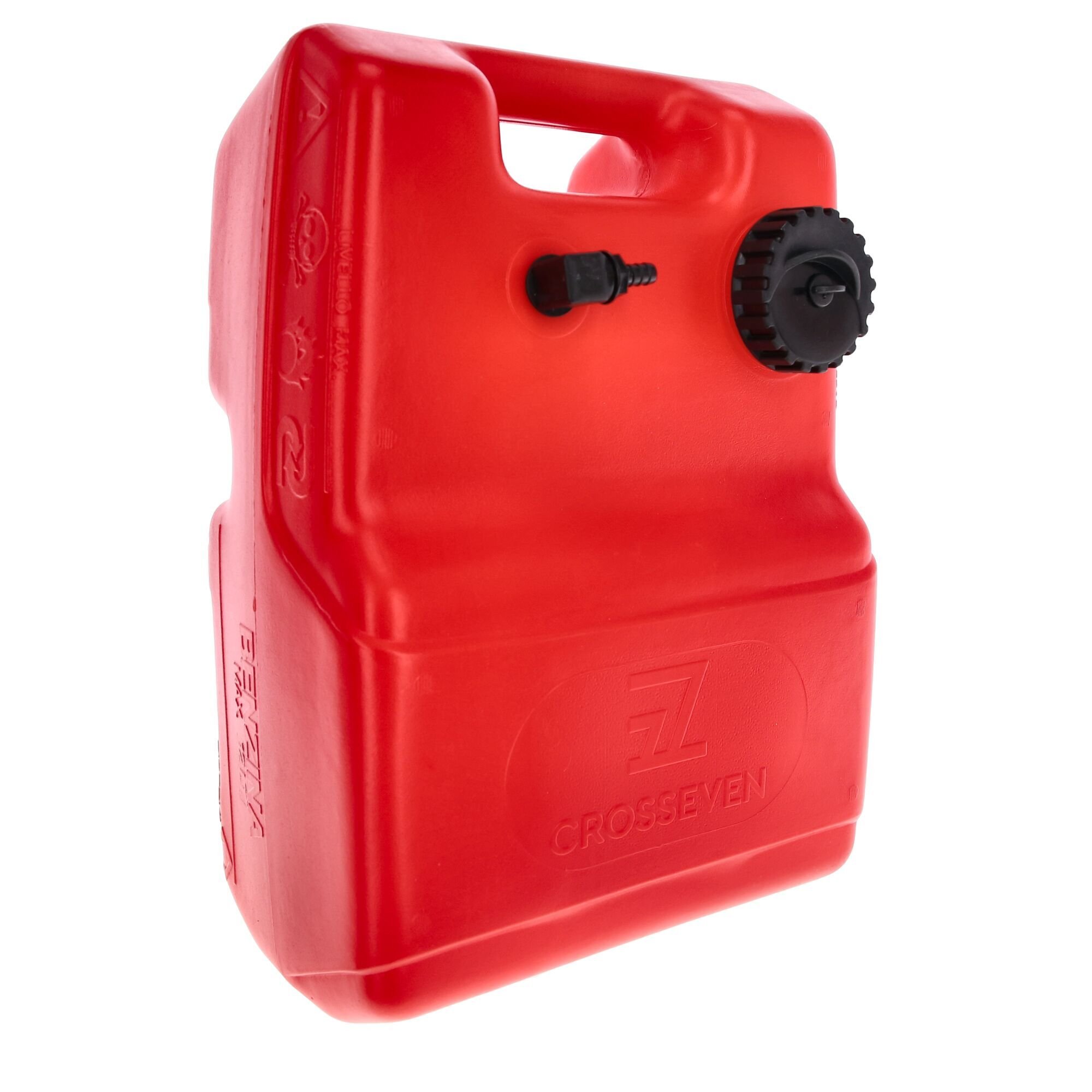 Portable fuel tank Plastimo 12L with hose and Mercury/Yamaha/Tohatsu 4T connector, red