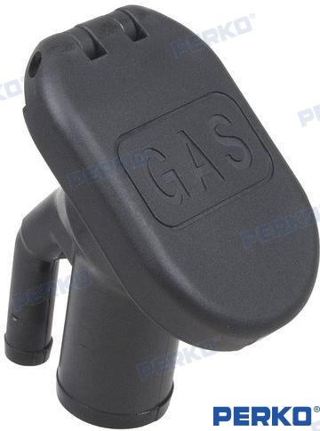 deck fill "gas" black ABS - PERKO Ø38mm, ventilation Ø16mm
