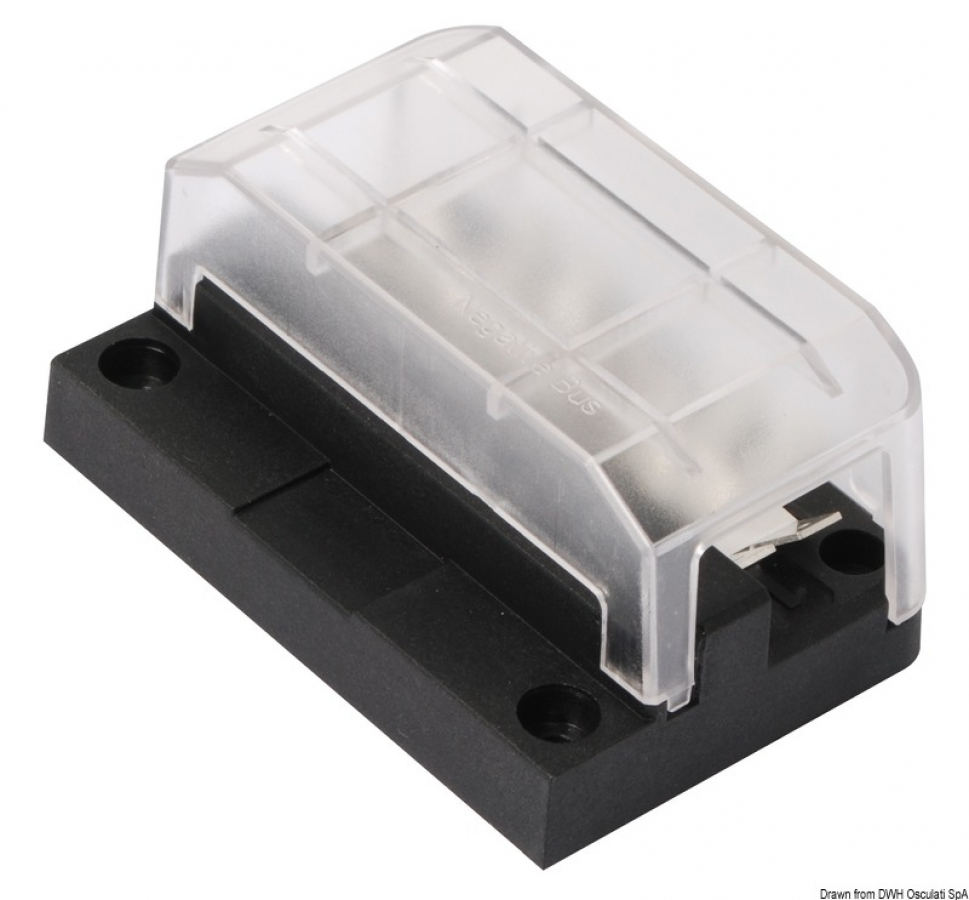 Modular fuse holder box 12 poles Max 100A 86x57x41mm Use with 14.182.01