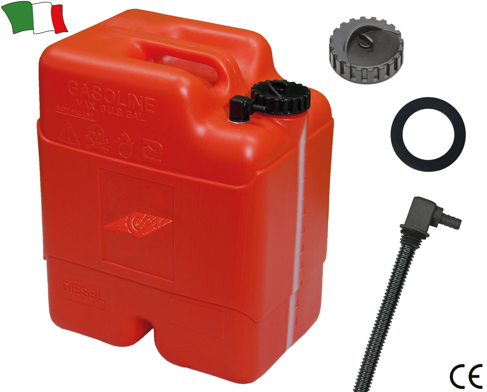 Fuel tank 23L Outlet D.8mm - use vertically only