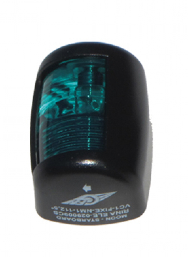 NAVIGATION LIGHTS green 112,5°, black hull , under 12m IP56 12V 10W H61mm