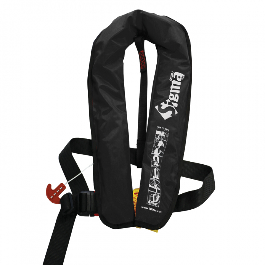 Lifejacket Lalizas Sigma - black - Automatic 150N Size - Adult. Inflatable vests work at temperatures above +0C