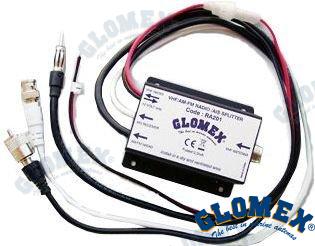 VHF antenna splitter for AM/FM Radio and AIS