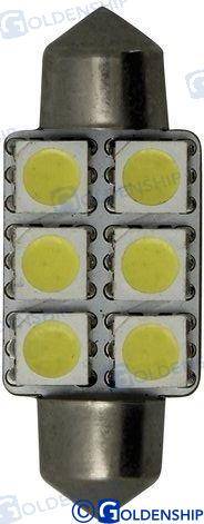 light bulb festoon 6LED 1,3w 10/30v 15,9*37mm