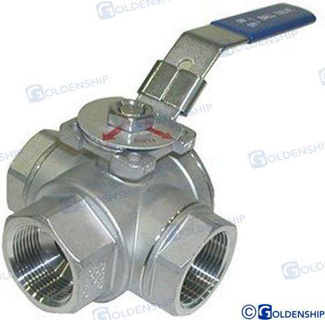 3-way ball valve 1"1/4