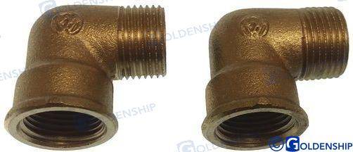 Brass elbow 90d 3/8" (2pcs)