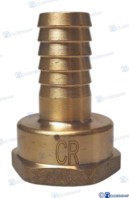 hose tail 1'' x 20mm female brass cr