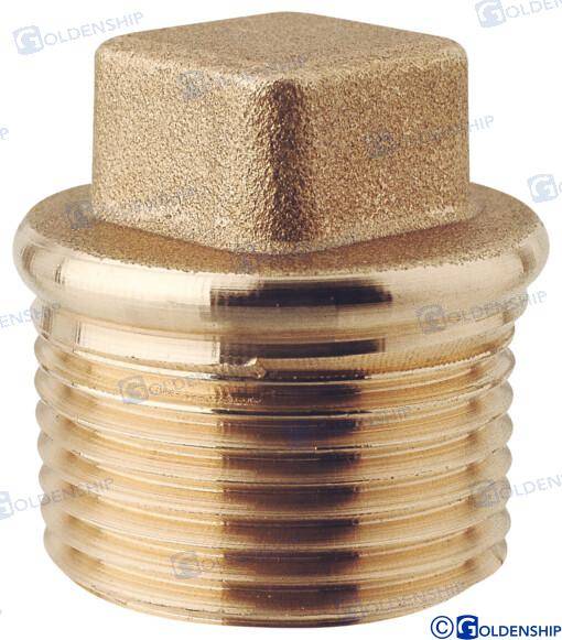 plug square head 1/2'' m. brass cr