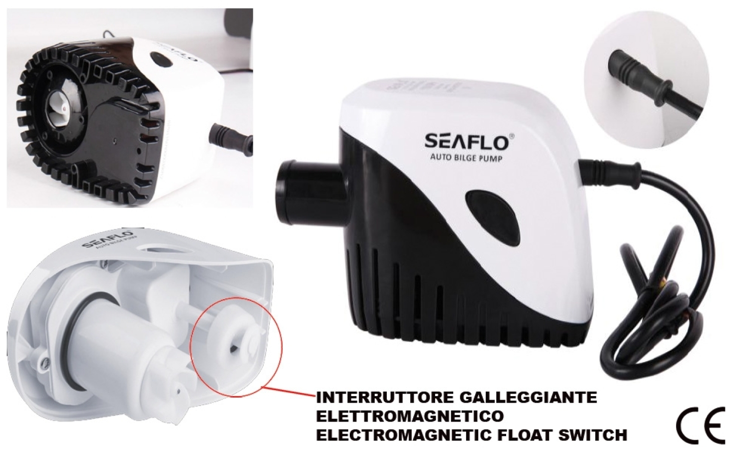 Водяной насос SEAFLO 1100GPH 75L/min 12V 4A 29mm SFBP1-G600-11