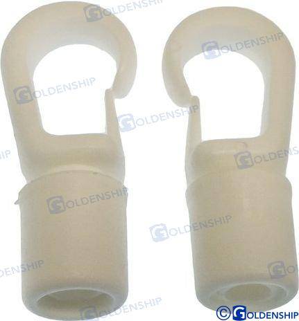 nylon hook white 5-6 mm (2pcs)