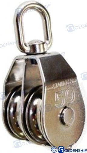 swivel eye pulley - double sheaves - 6 m