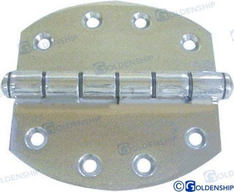 oval inox hinge 102x102mm