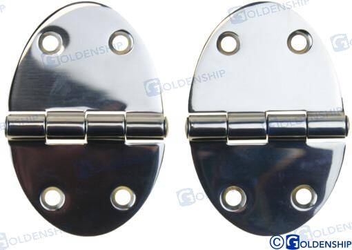 oval inox hinge 67x48mm (2pcs)
