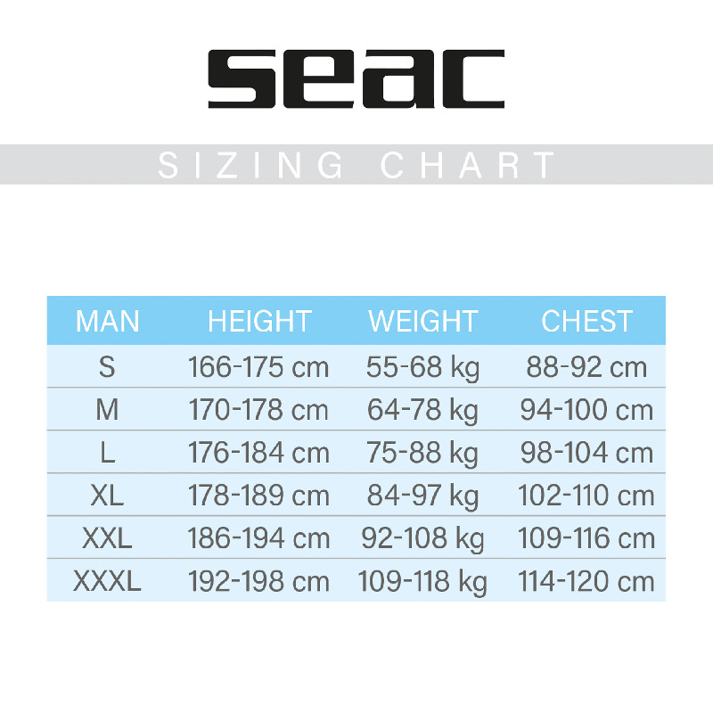 Wetsuit SEAC Privilege Flex Jacket+Jong J Man - 5mm thick - Size XXL - Class C (16-24 degrees)