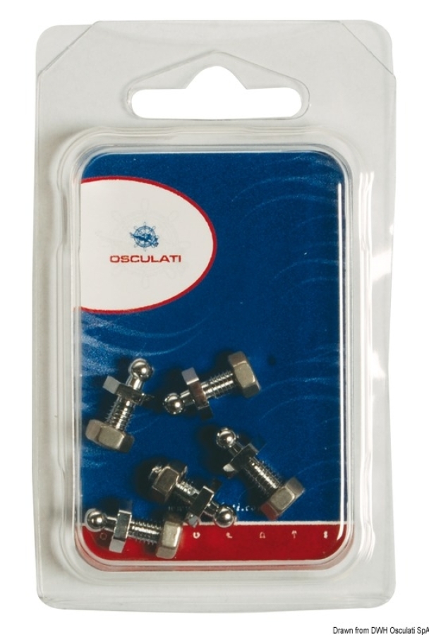 Loxx Stainless Steel male snap fastener w/screw+nut (5 pcs) Lenght 10mm