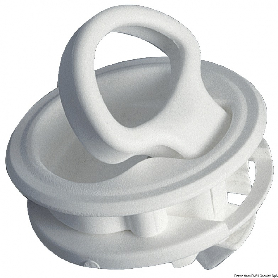 Hatch shutter with loop - white nylon Ø61,4mm