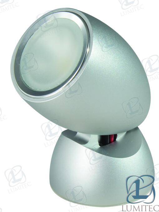 positionable light, silver, brushed