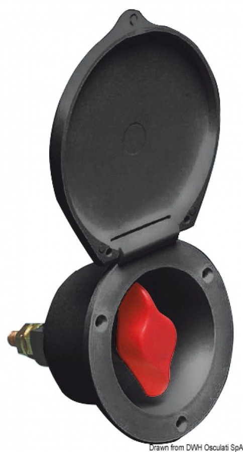 Выключатель морской аккумуляторной батареи Heavy Duty - черный 280A - 5сек-2500A D.105мм