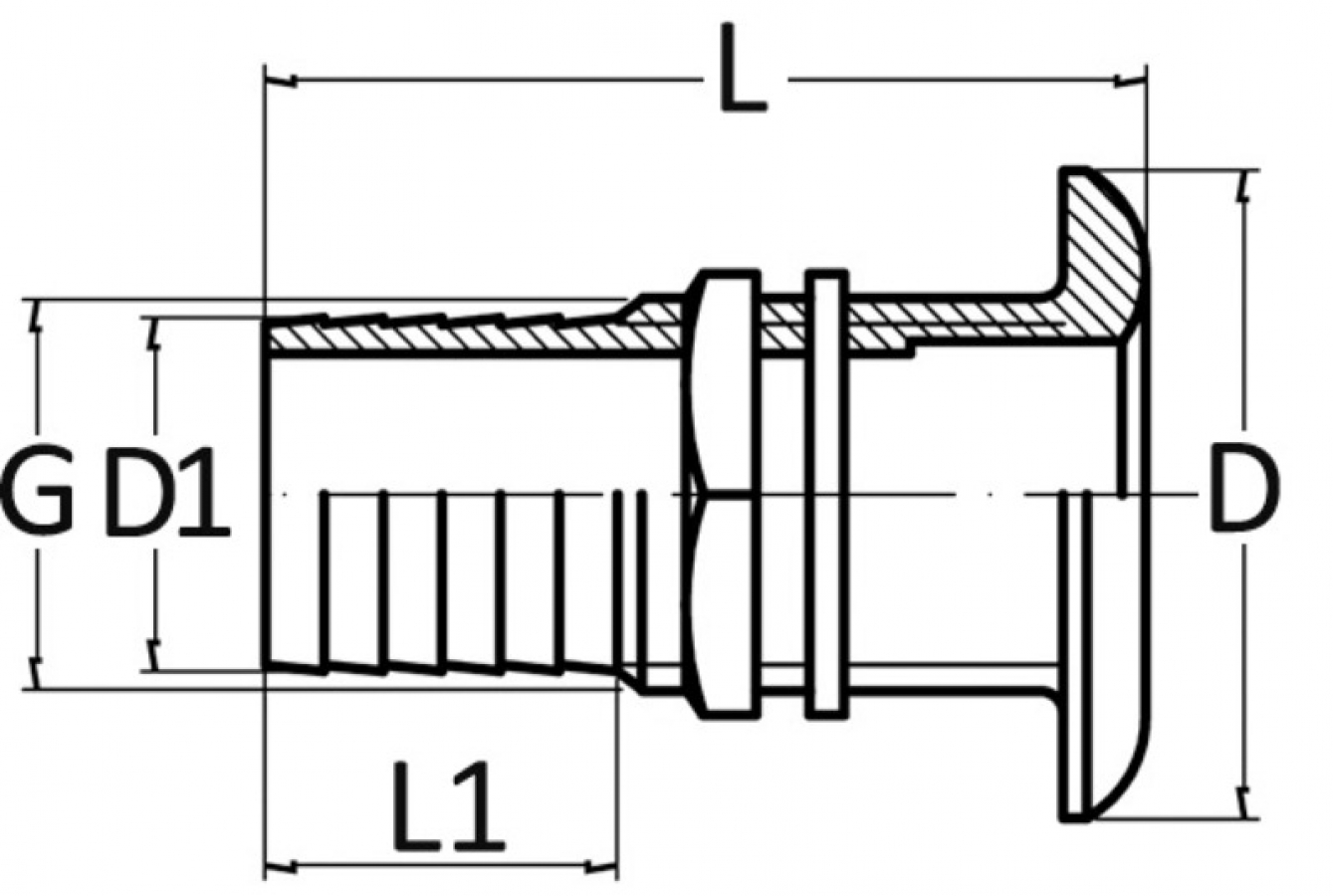 Brass drain 1/2 19 mm