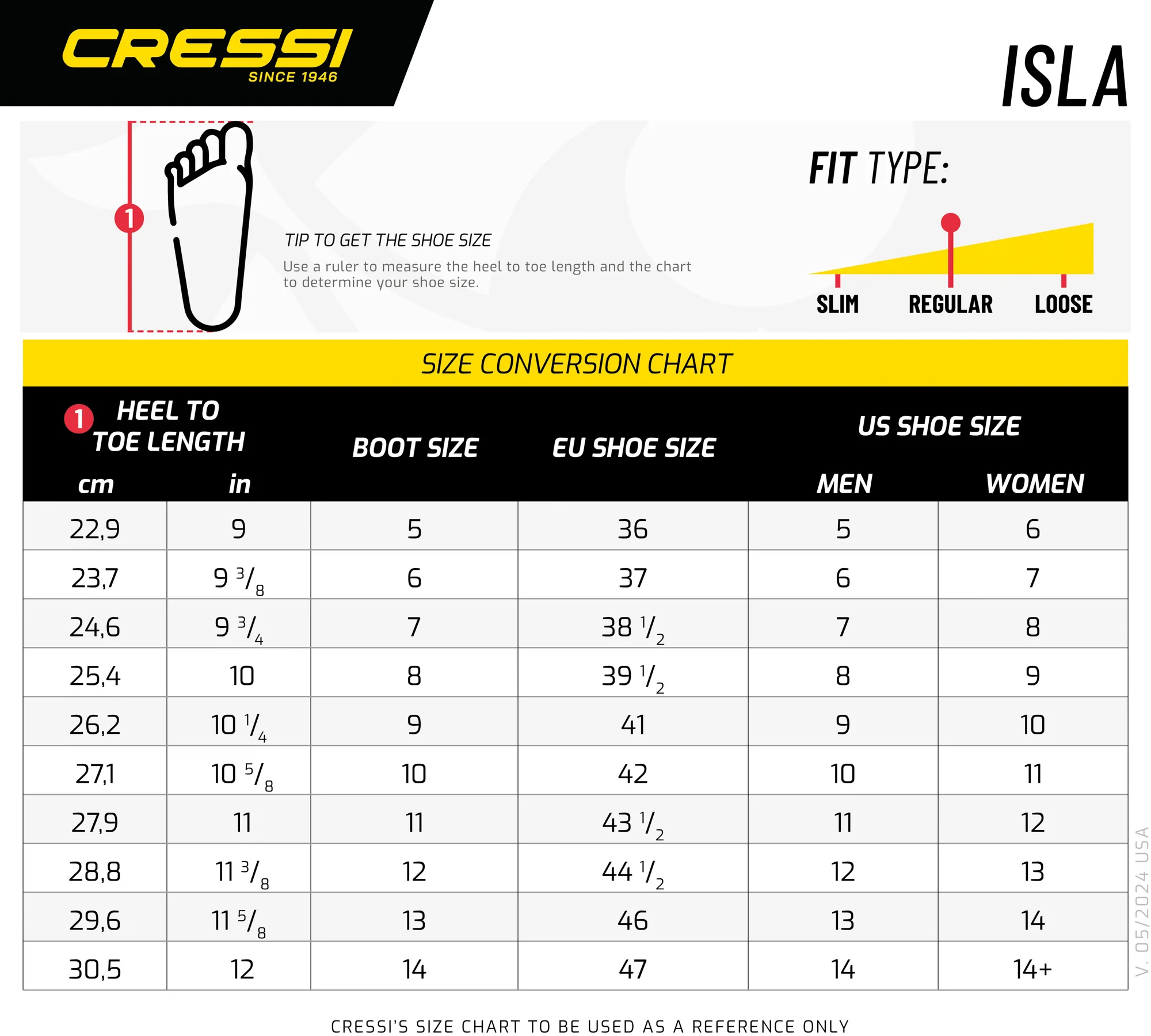 Neoprene boots Cressi ISLA Thickness 5mm Size L 42-43