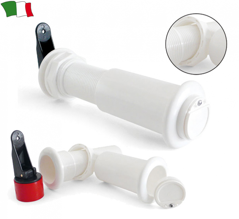 Drain for double wall d42mm white - Length from 80 to 230mm. Plug is not included in the kit!