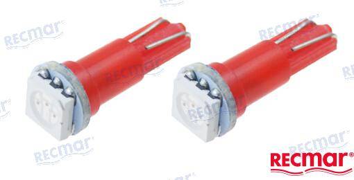 light bulb 12v, 1.2w red (pack 2)