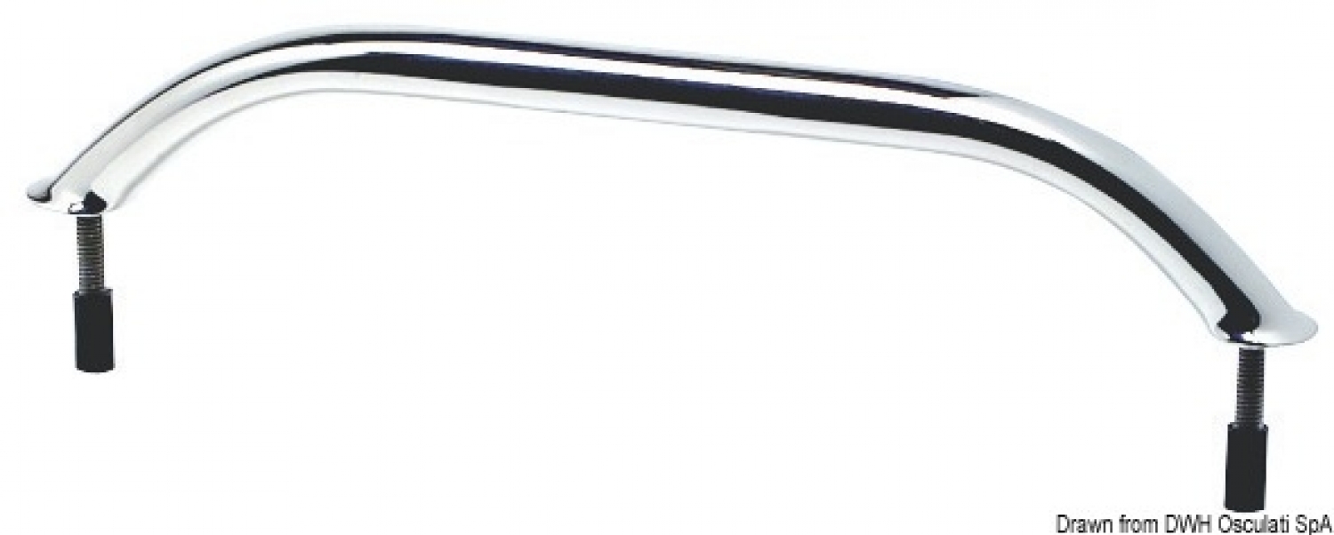 Oval pipe handrail AISI316 external screws 305 mm
