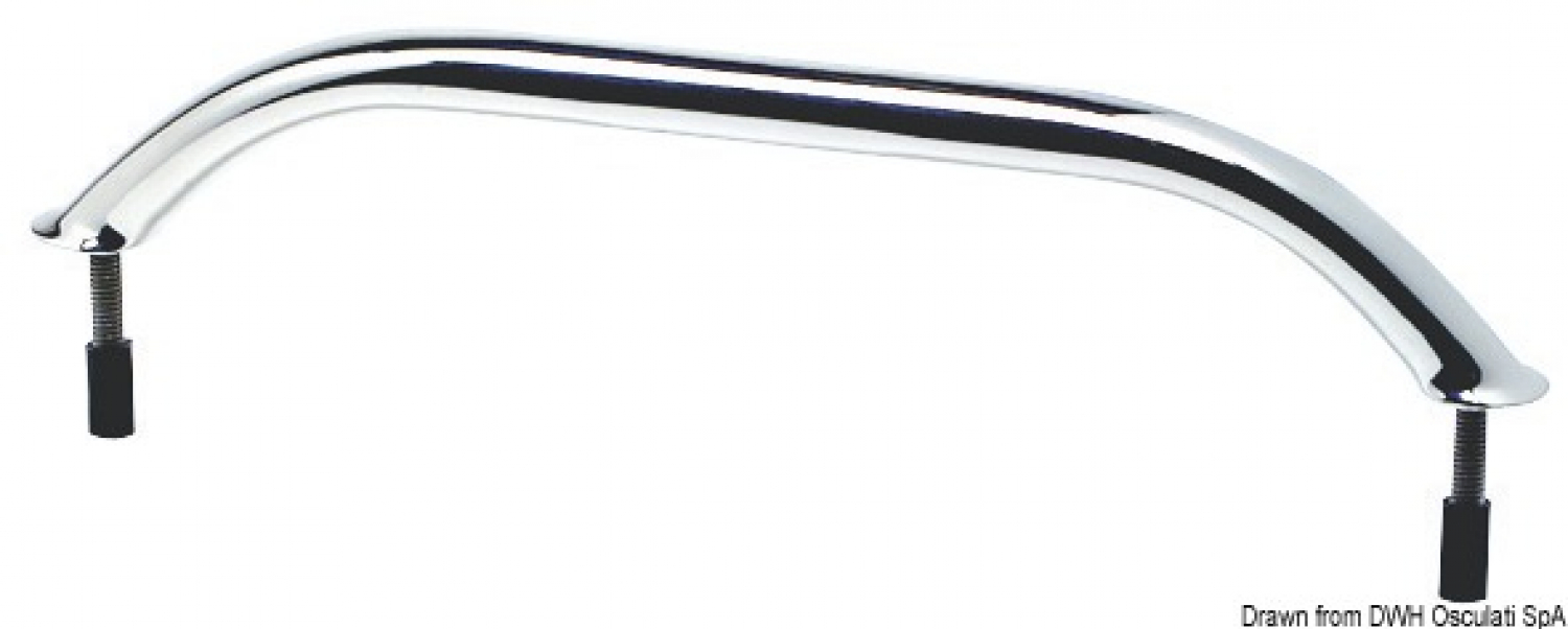 Oval pipe handrail AISI316 external screws 610 mm