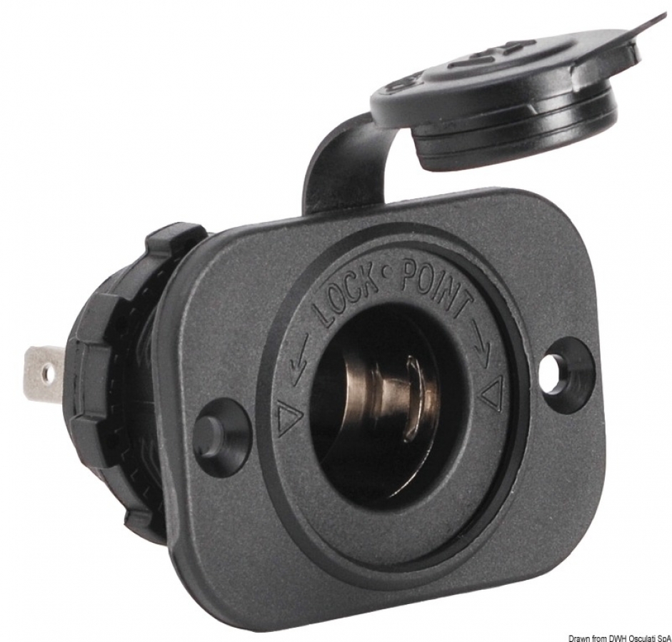 Розетка + внешняя монтажная панель 12V 58x45mm