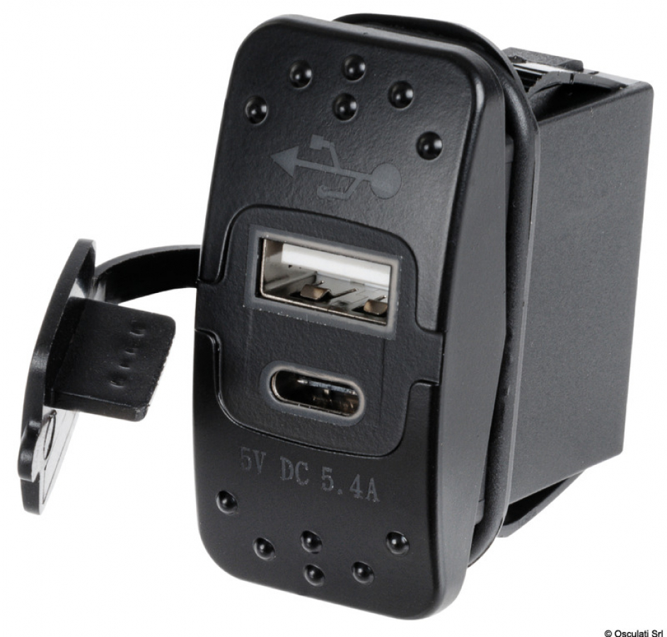 Разъем USB-A + USB-C вход 12/24В ВЫХОД 2,4А +2,4А
