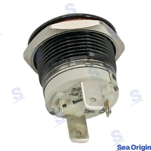 20A ON-OFF Switch, White, IP65, Black Aluminum