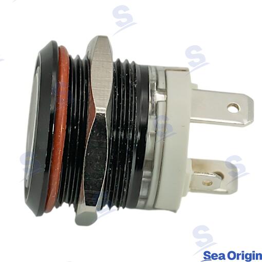 20A ON-OFF Switch, White, IP65, Black Aluminum