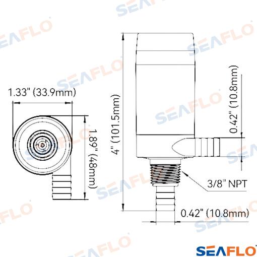 Seaflo Kitchen Galley Pump 12V, 100GPH