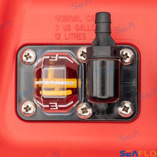 Portable Seaflo fuel tank 12L with level sensor, red