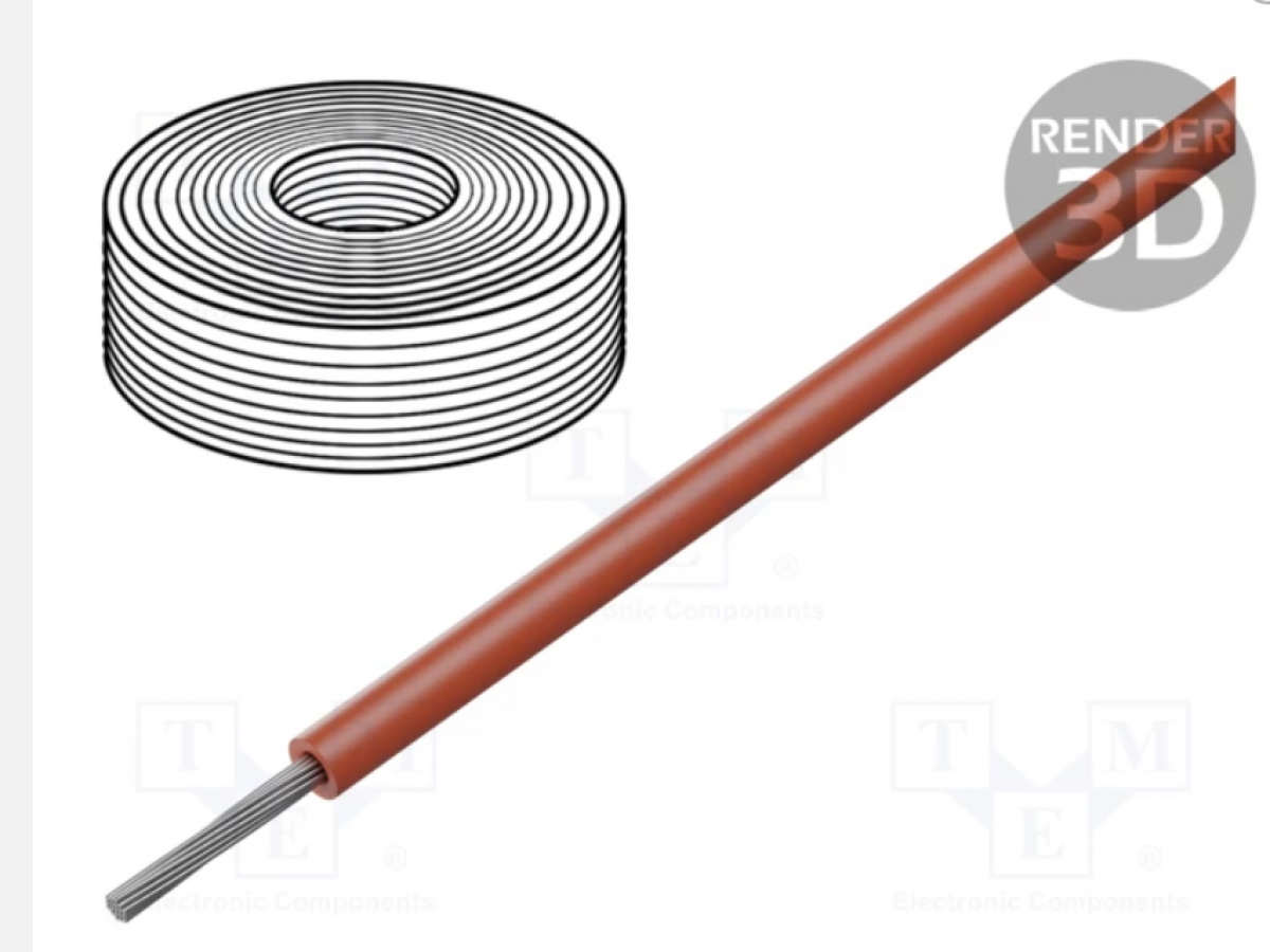 Wire 12 AWG - 4mm2 - tinned copper - silicone sheath - red - 1m