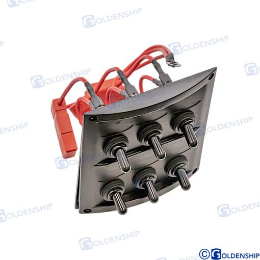 РАСПРЕДЕЛИТЕЛЬНАЯ ПАНЕЛЬ ПЕРЕКЛЮЧЕНИЯ 6 поз. 15А 12В 110 x 125 mm