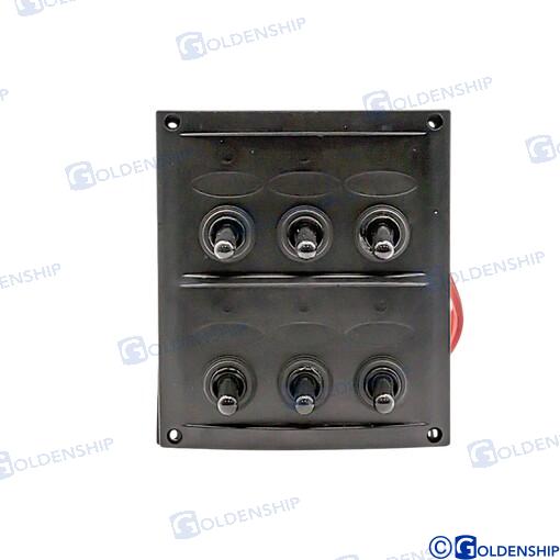 РАСПРЕДЕЛИТЕЛЬНАЯ ПАНЕЛЬ ПЕРЕКЛЮЧЕНИЯ 6 поз. 15А 12В 110 x 125 mm