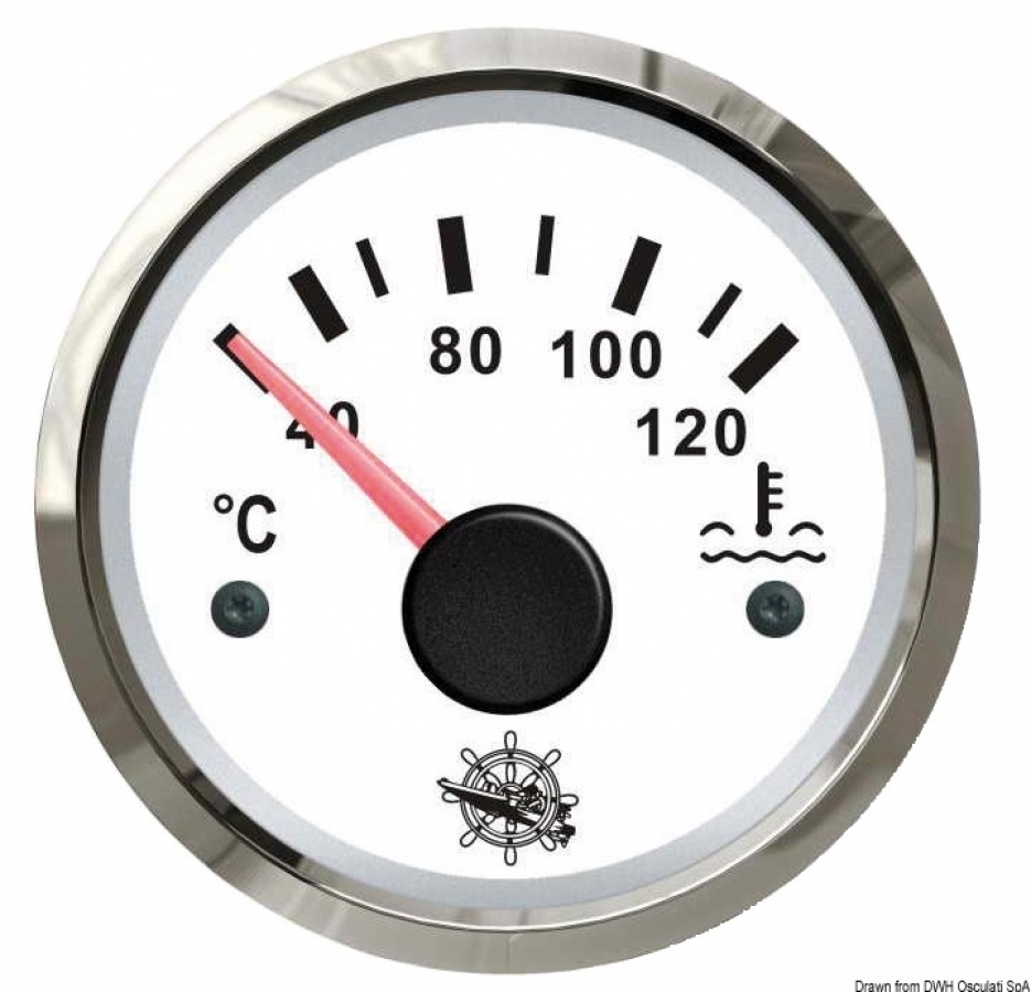 Temperatūras indikators 40-120C° 51mm 12/24V balts