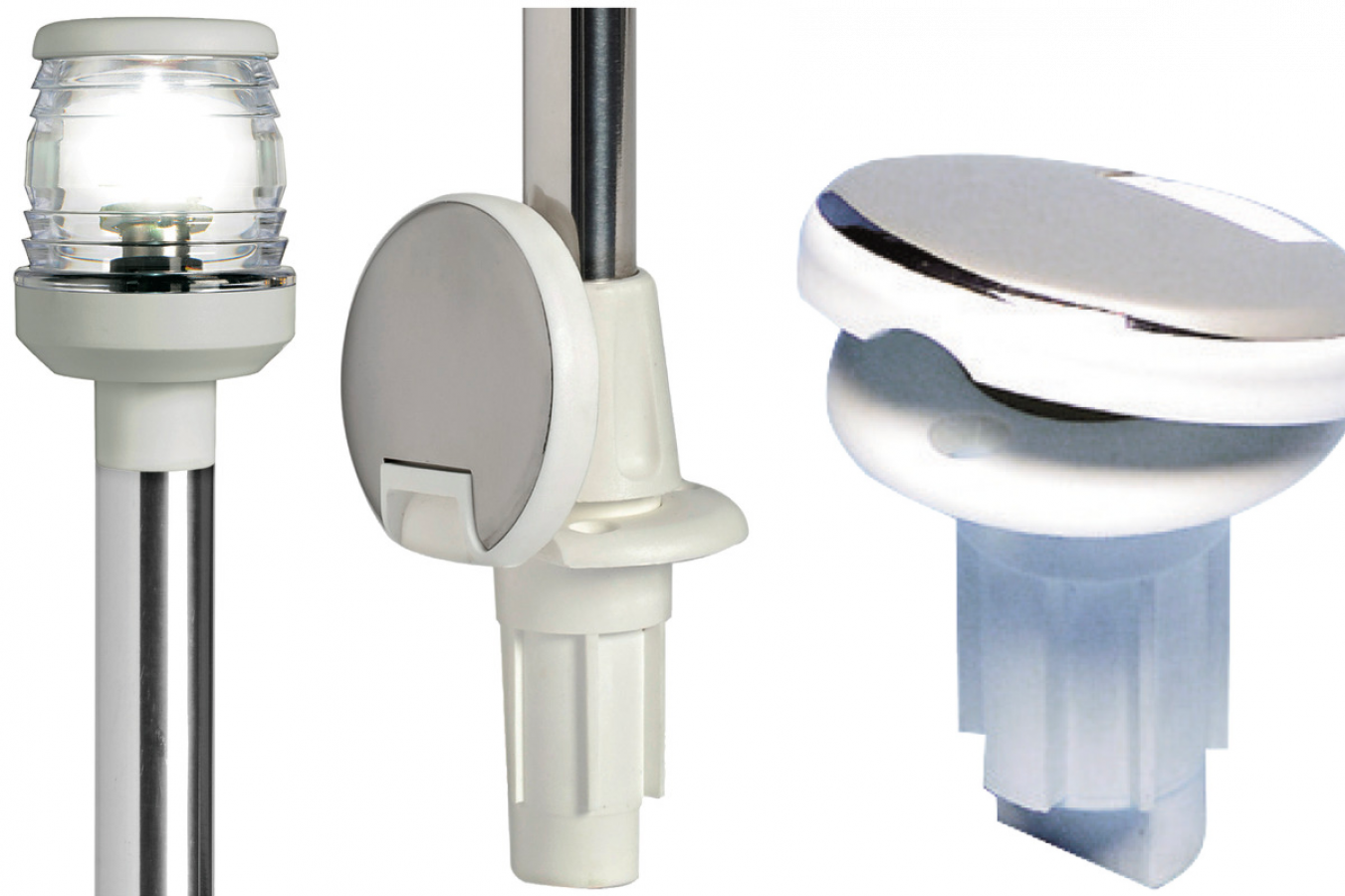 Pull-out led lightpole w/white base 60 cm 12/24V 1,7W white