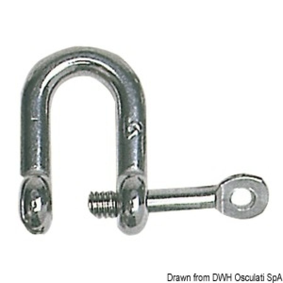 U-shackle with captive pin 8 mm AISI316