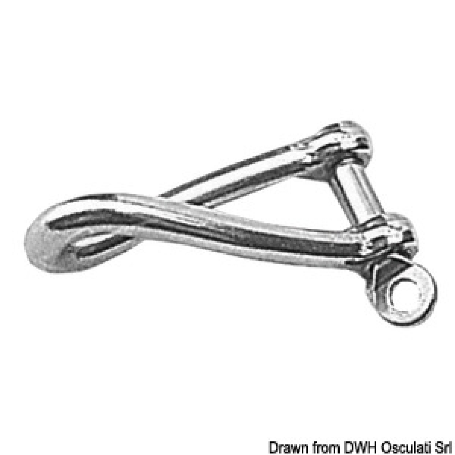 Twisted shackle made of investment cast  5 mm AISI316