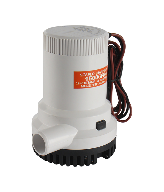 Водяной насос 2000GPH 12V 10A Выход D29мм 126l/min Seaflo SFBP1-G2000-01