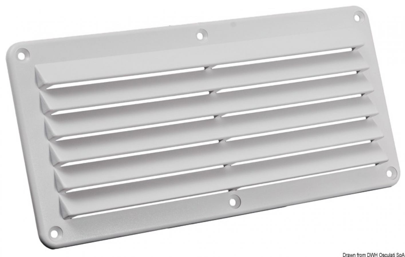 Nylon louvred vent white 125x260 mm
