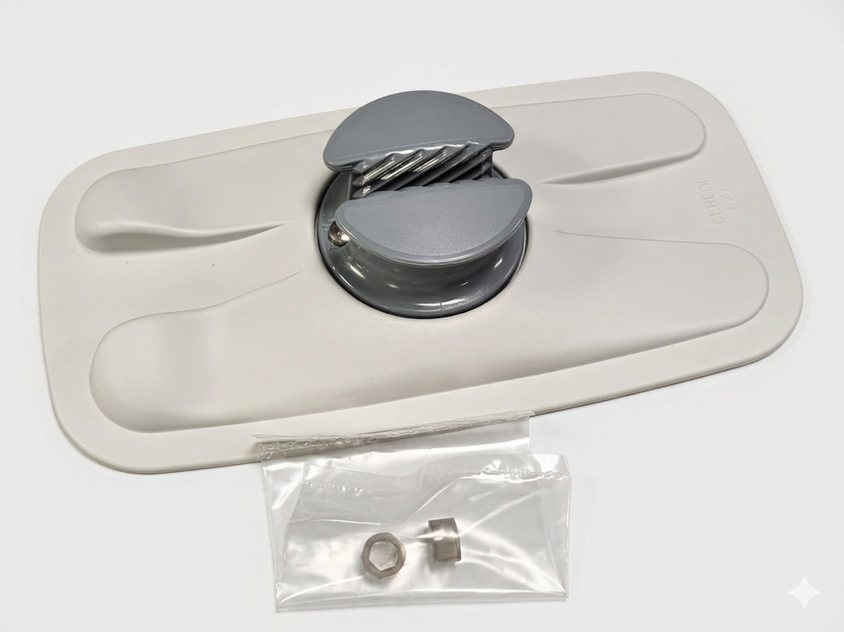 Ceredi Cleat nose PVC - RAL7035, white with gray